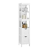 VASAGLE Badezimmerschrank, Schrank freistehend, Badezimmermöbel, mit 2...