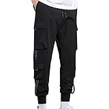 Schneehose Männer Lose 9 ​ Schwarz Cargohose Herren (Black, L)