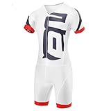 Triathlon-Skinsuit für Herren, leicht, atmungsaktiv, kurzärmelig, Ganzkörperanzug,...