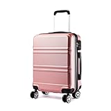 KONO Trolley Koffer Mittelgroß 4 Rollen Leicht Hartschalenkoffer Reisekoffer mit TSA...