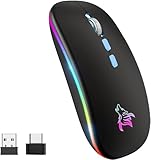 KBCASE Bluetooth Maus, Funkmaus für Laptop, 2.4G Kabellos PC Maus, 3 DPI...
