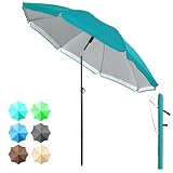 4smile Sonnenschirm Strand 180 cm in Türkis - Höhenverstellbarer Strandschirm...