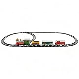 Mini-Weihnachtszug - Kleine Eisenbahn zu Weihnachten mit Lokomotive, Waggons und Schienen...