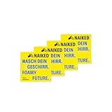 NAIKED 4x Spülseife (80g), festes Spülmittel, biologisch abbaubar, duftet nach frischer...