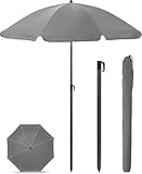 Menz Sonnenschirm Balkon + Sonnenschirmhülle - UV50+ Strandschirm 180 cm,...