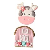 HEALSOPTHY 2 Stück Pinkes Kuh -Plugin Bauernhof Kuh geburtstagstorte dekoration Hochzeit...