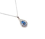 MYSTIC JEWELS by Dalia Halskette mit bösem Auge aus Kristall und Sterling-Silber 925...