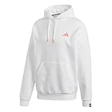 adidas Herren-Fleecejacke mit 3 Streifen, Weiß, Größe XL