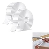 6M Doppelseitiges Klebeband Extra Stark Transparent, 2 Rollen Nano Double Sided Tape,...