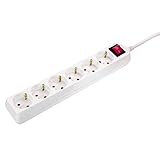 as - Schwabe 6-fach Steckdosenleiste weiß mit Schalter 230 V / 16 A – Mehrfachstecker...