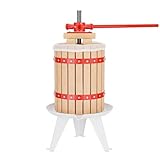 Wiltec 6L Obstpresse aus Buchenholz inkl. Presstuch, manuelle Weinpresse mit 190x270mm...