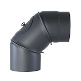 Kamino Flam Uni-Knie gussgrau mit Tür, verstellbarer Winkel von 90° - 180°, Abgasrohr...