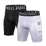 LANBAOSI 2-3er Pack Herren Kompressionsshorts mit Tasche Laufen Fitnessstudio Sportliche...