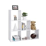 VASAGLE Treppenregal, Bücherregal, Stufenregal, Standregal, mit 6 Würfeln, Leiterregal,...