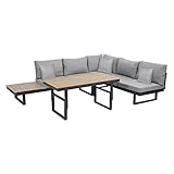 greemotion Lounge-Set San José, Gartenmöbel-Set aus Aluminium mit höhenverstellbarem...