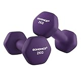 SONGMICS Kurzhanteln, 2er Set, 2 x 2 kg, rutschfeste Hanteln mit matter...