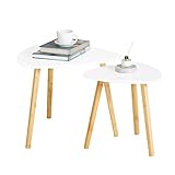SoBuy FBT74-W 2er Set Beistelltisch mit Ablagen Couchtisch Sofatisch Kaffeetisch...