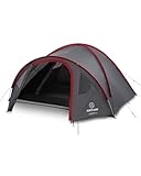 Justcamp Scott Campingzelt für 4 Personen, leicht, stabil, wasserdicht - Kuppelzelt...