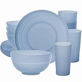 Greentainer Geschirrsets aus Kunststoff (12pcs) | Leichtes und Unzerbrechliches...
