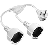 Doppelstecker für Steckdose,Verlängerungskabel 2 Fach Schuko Steckdosen...