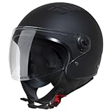 VINZ Como Jethelm mit Visier ECE 22.06 Zertifiziert | Roller Helm Mopedhelm Ideal Für...