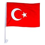MURAGO - 4 Stück Türkei Autofensterfahne - Türkiye Fahne Türkische Autofahne Bayrak...