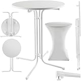 tectake® Gastro Stehtisch klappbar, Bistrotisch mit Husse, Tisch Ø80cm, Stehtisch mit...