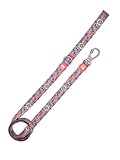 DUKIER - Hundeleine lang und robust mit Sicherheitskarabiner aus Neopren Flower Power...