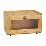 Klausberg Brotkasten aus Holz, Bambus mit Acrylfenster, umweltfreundlich, leicht, mit...