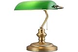 Barcelona LED Tischleuchte und Schreibtischlampe Vintage Banquero E27 Glas Farbe...
