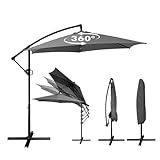Deuline® ALU Ø300 cm 360 Grad drehbare Ampelschirm Sonnenschirm mit...