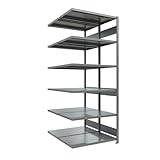 EUROKRAFT | pro | Steckregal | doppelreihig | Fachboden-BxT 1300 x (2 x 600) mm | verzinkt...