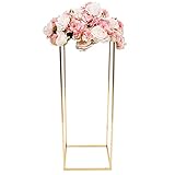 Gold Metall Blumenboden Vase, 80cm Rechteckige Vasen für Mittelstücke Geometrische...