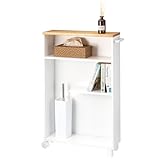 eluno Bad-Rollwagen, Küchen-Nischenwagen, Küchenwagen, Bad-Organizer mit 3 Ebenen, Holz...