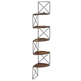 VASAGLE Eckregal, Bücherregal mit Zickzack-Design, 5 Ebenen, ‎20 x 20 x 127,5 cm, für...