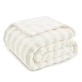 Topfinel Bubble Decke Kuscheldecke Flauschig Weiß - Weiche Sofadecke &...