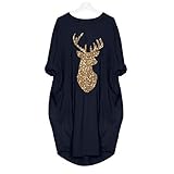 Kleid Weihnachten Damen，Langarm Weihnachtskleid Damen Lustig Rentier Shirtkleid Print...