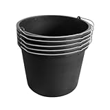 ViD® 5 Stück Mörteleimer/Betoneimer 12 Liter | Ø30 x 23 cm |...