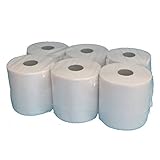 6 Handtuchrollen Papierhandtuchrollen Papierrollen MIDI Rollen 2-lagig Tissue Hochweiß...