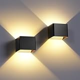 HANDSONIC LED Wandleuchte Innen - Schwarz Wandlampe innen 7W Up and Down leuchten innen...