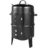 Deuba Smoker 3in1 Inkl. Thermometer Leichter Transport Räucherofen BBQ...