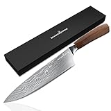 Schwertkrone Kochmesser Chefmesser Walnussgriff Küchenmesser mit Handabzug Made...
