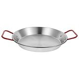 Homoyoyo Edelstahl Paella Pfanne 28cm - Flache Bratpfanne Für Köstliche Paella -...