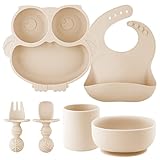 Kinderteller Sets Silikon 6 Stücke, Geschirr Rutschfest mit Saugnapf BabyTeller,...