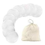 Lxtness Abschminkpads Waschbar(Weiß), 10 Stück Wattepads Wiederverwendbar aus...