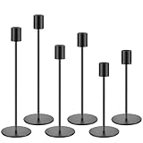Kerzenständer Set 6 Stabkerzen Kerzenständer Schwarz Metall Säulenförmig...