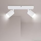 Ketom Deckenstrahler LED Weiß - Deckenstrahler 2 Flammig - LED Deckenleuchte Schwenkbar -...