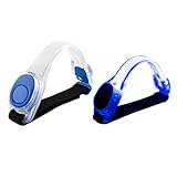 yeeplant Reflektierendes, verstellbares Armband, 2 LEDs, für Outdoor-Radfahren