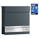 SONGMICS Briefkasten personalisiert, lasergraviertes Namensschild und...
