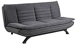AC Design Furniture Jasper Bettcouch Dunkelgrau/Schwarz, Schlafsofa mit 3 Liegepositionen,...